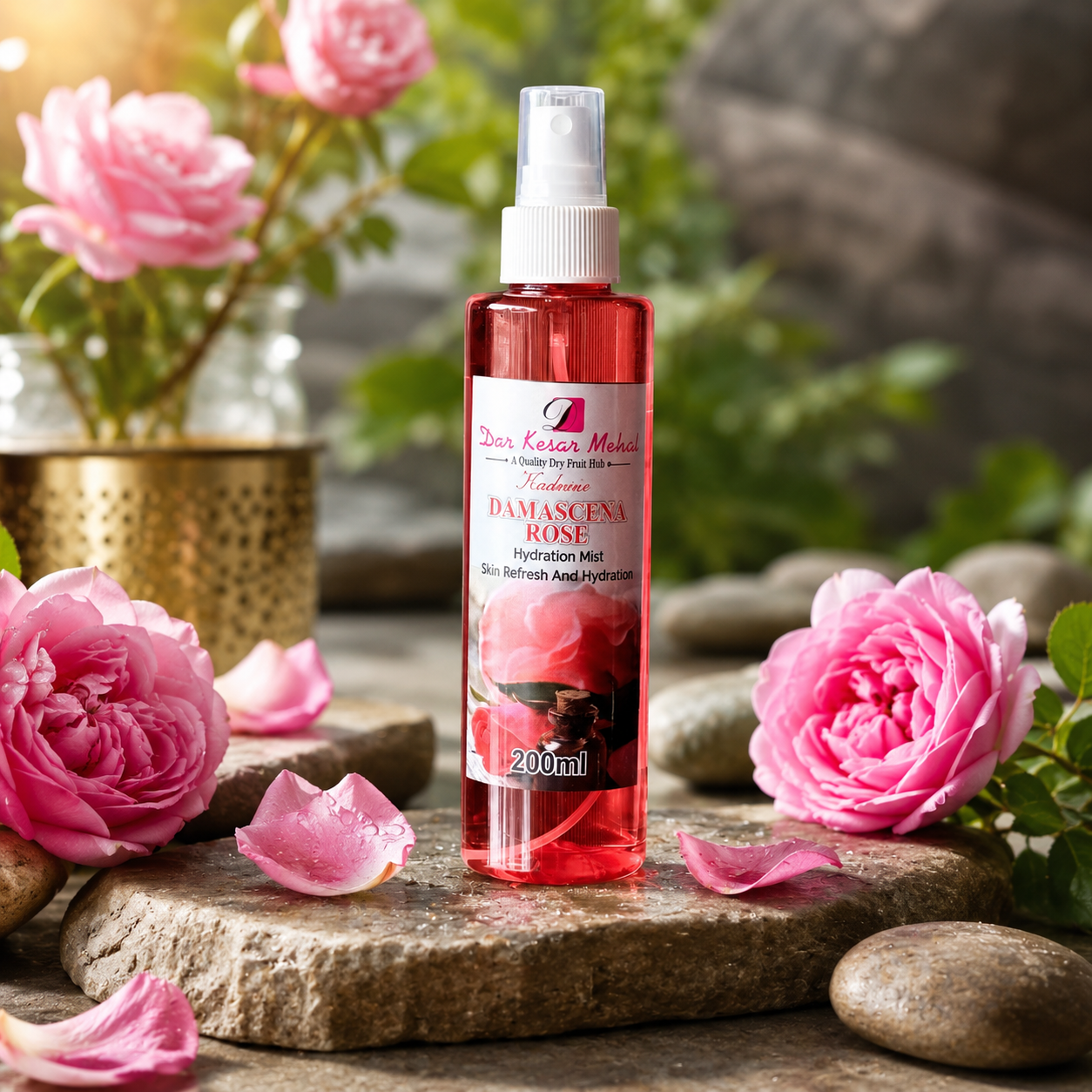 Premium Natural Rose Water – Pure Steam-Distilled Floral Toner | Multi-Use